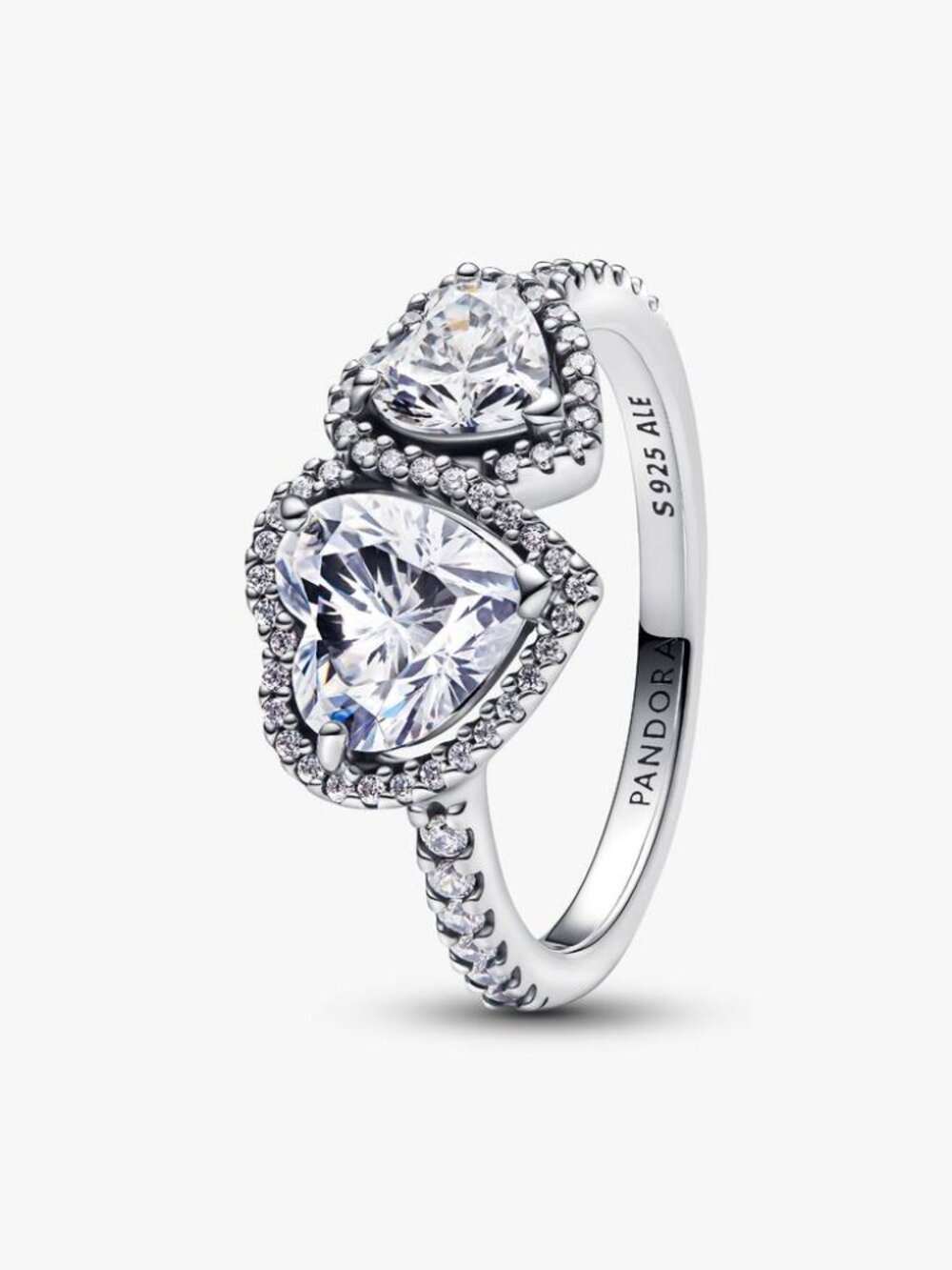Pandora Sparkling Halo Hearts Ring